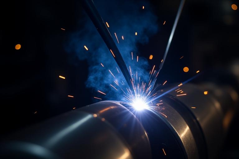 Dettaglio saldatura di scarico su misura